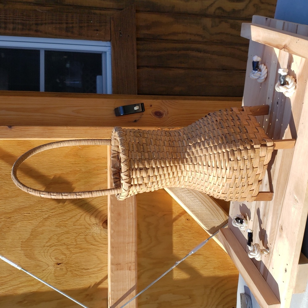 Home decor woven basket 22in Signed Underside
